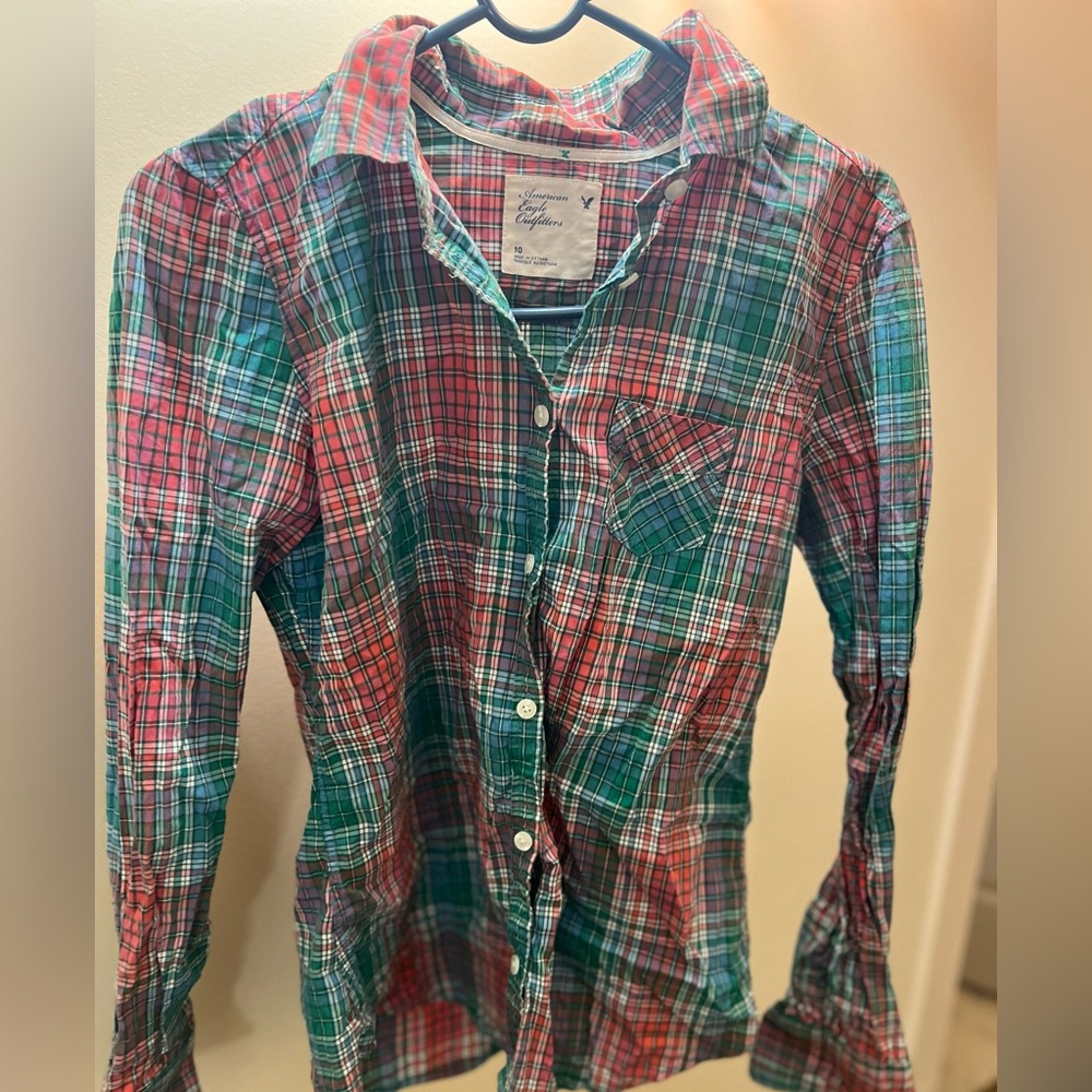 American Eagle Outfitters Multicolor Plaid Shirt